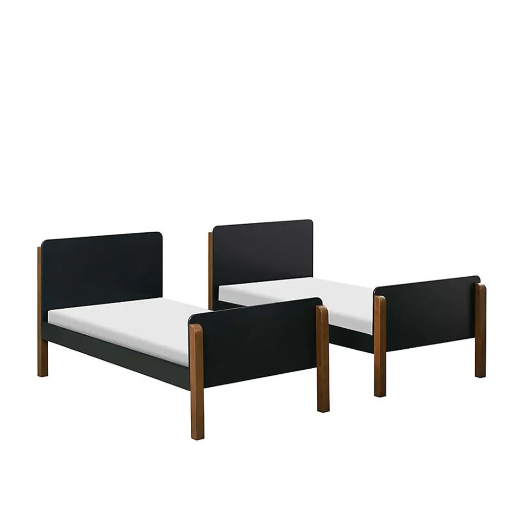 Babyletto TipToe Kids Bunk Bed - Natural Walnut & Black Wood 05.webp