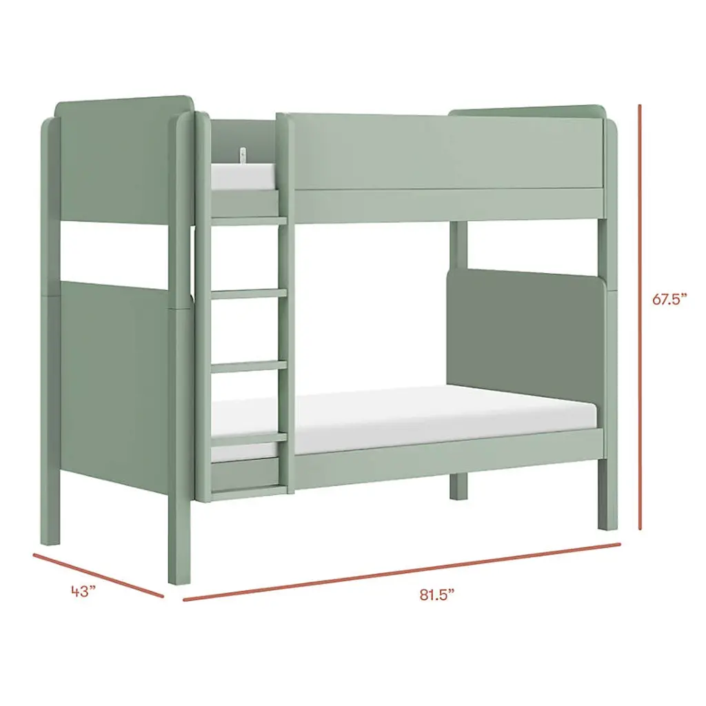 Babyletto TipToe Kids Bunk Bed - Light Sage Green Wood 03.webp