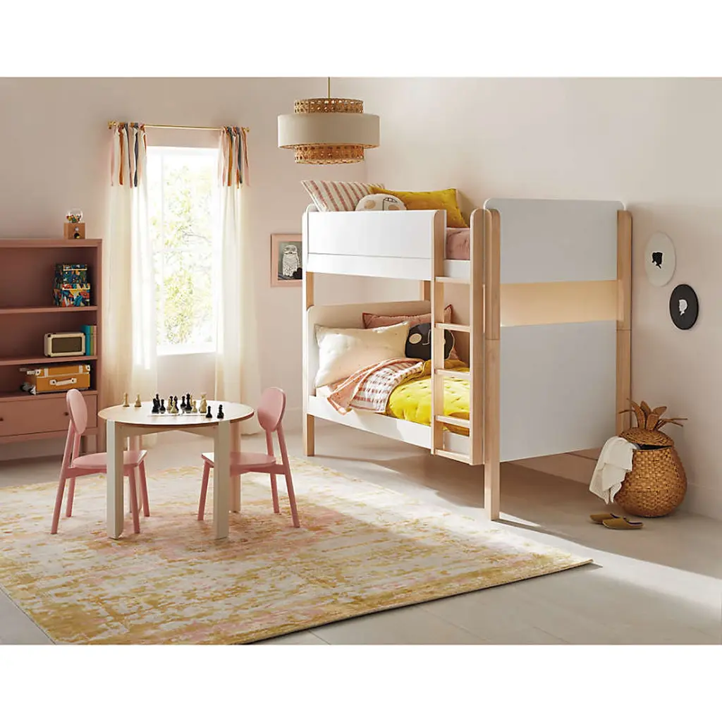 Babyletto TipToe Kids Bunk Bed - White & Washed Natural Wood 03.webp