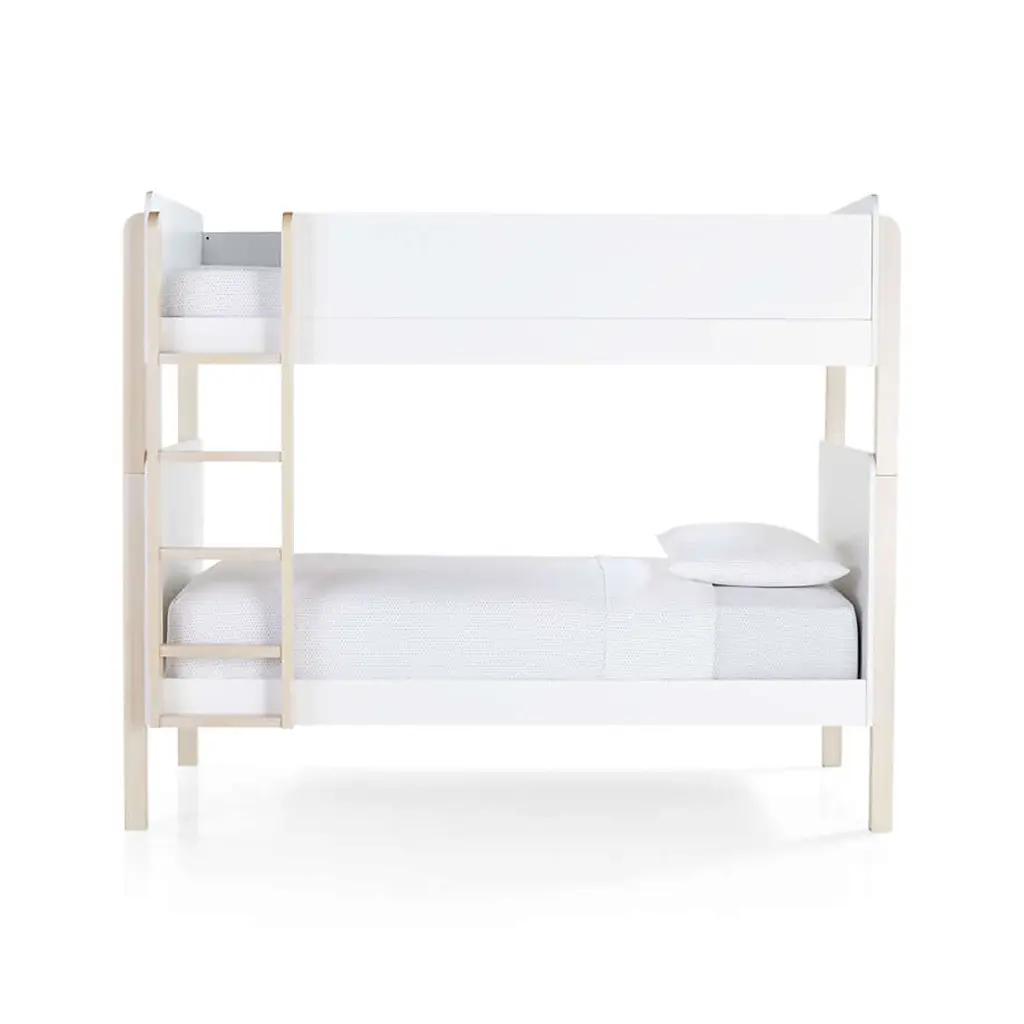 Babyletto TipToe Kids Bunk Bed - White & Washed Natural Wood 04.webp