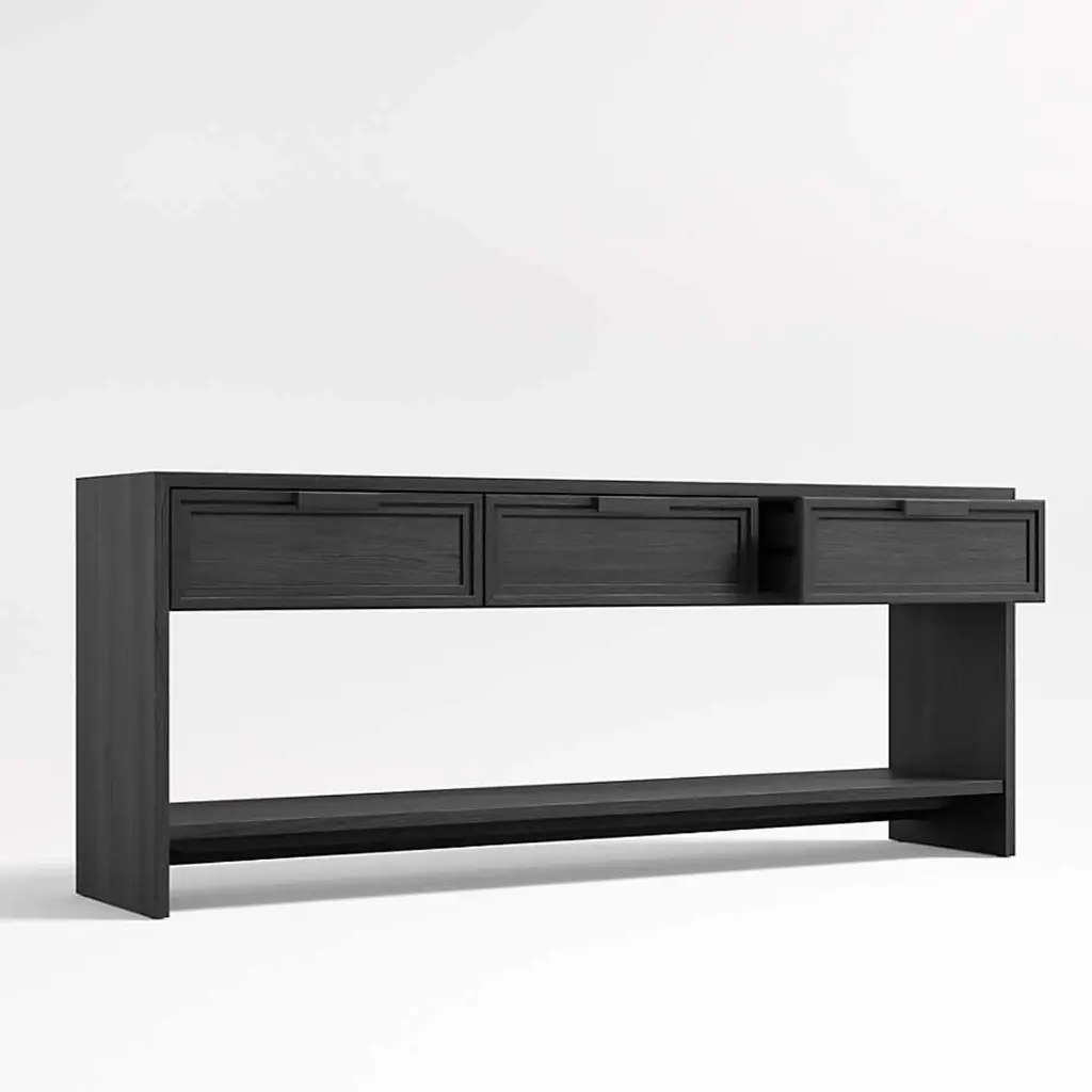 Calypso Rectangular Storage Console Table - Black Wood 02.webp
