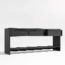 Calypso Rectangular Storage Console Table - Black Wood 02.webp