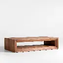 Vernon Rectangular Coffee Table with Shelf - Walnut Wood 02.webp
