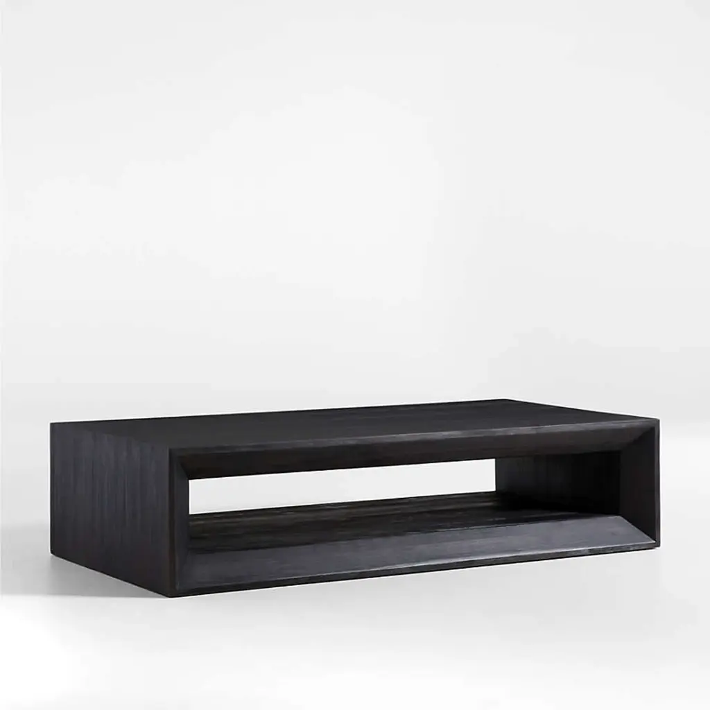 Vernon Rectangular Coffee Table with Shelf - Ebonized 02.webp