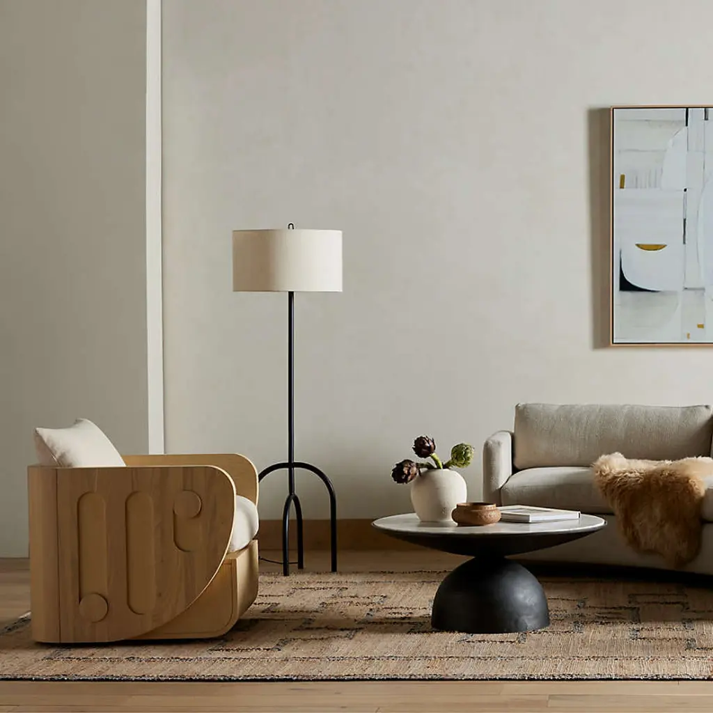 Dev Round Coffee Table - Taupe Marble and Grey Metal 08.webp