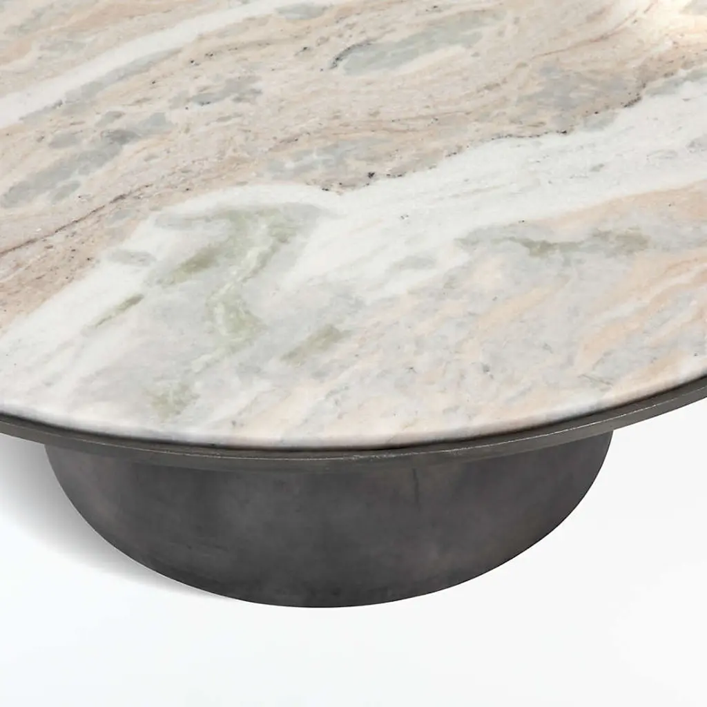 Dev Round Coffee Table - Taupe Marble and Grey Metal 03.webp