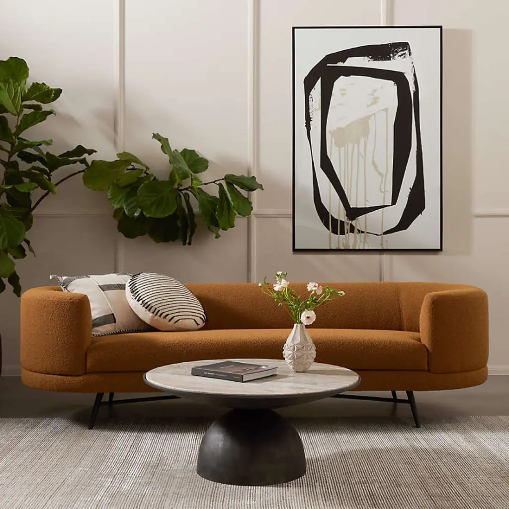 Dev Round Coffee Table - Taupe Marble and Grey Metal 06.webp