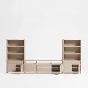 Storage Media Console Set - Natural Wood 04.webp