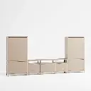 Storage Media Console Set - Natural Wood 06.webp