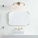 Arren Brass 3-Light Wall Sconce with Clear Round Shades 02.webp