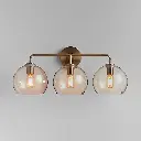 Arren Brass 3-Light Wall Sconce with Clear Round Shades 01.webp