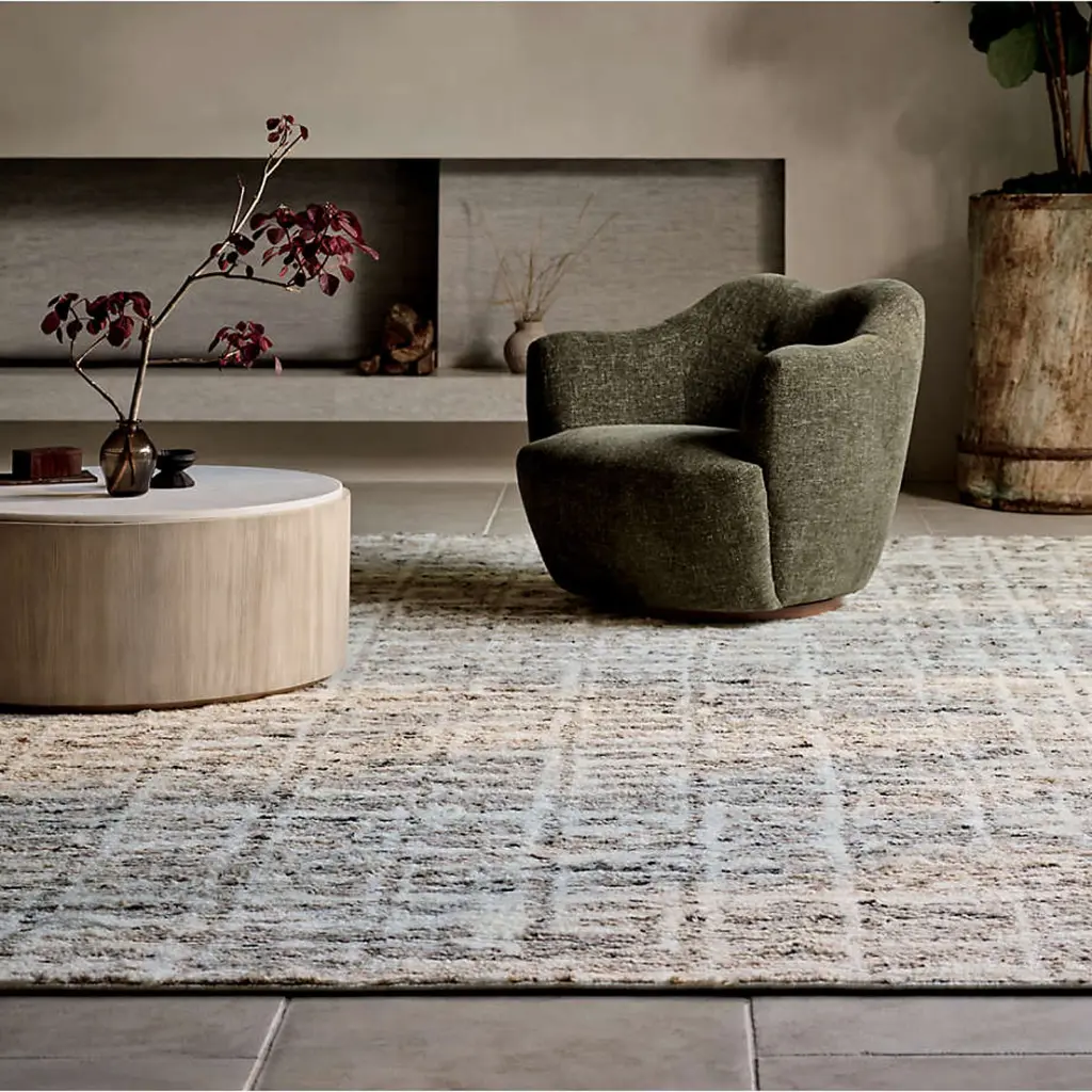 Wool Hand-Knotted Tan Area Rug 07.webp