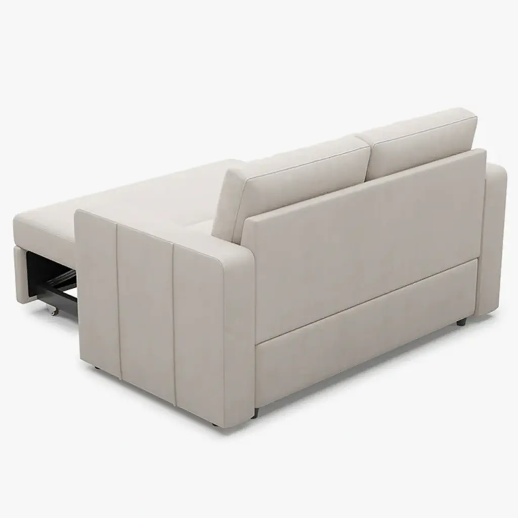 Elva 2 Seats Modular Velvet Pull-out Sleeper Sofa - Velvet Light 04.webp