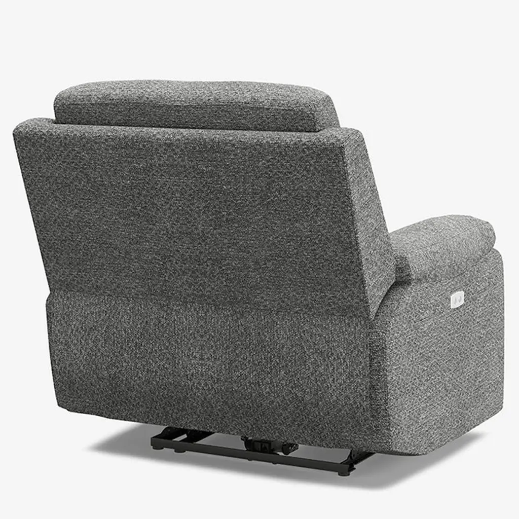 Belffin Modern Chenille Power Recliner - Light Grey 03.webp