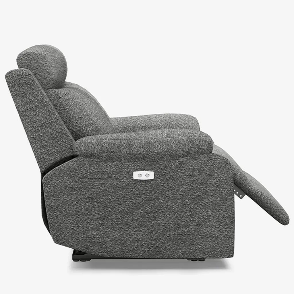 Belffin Modern Chenille Power Recliner - Light Grey 06.webp