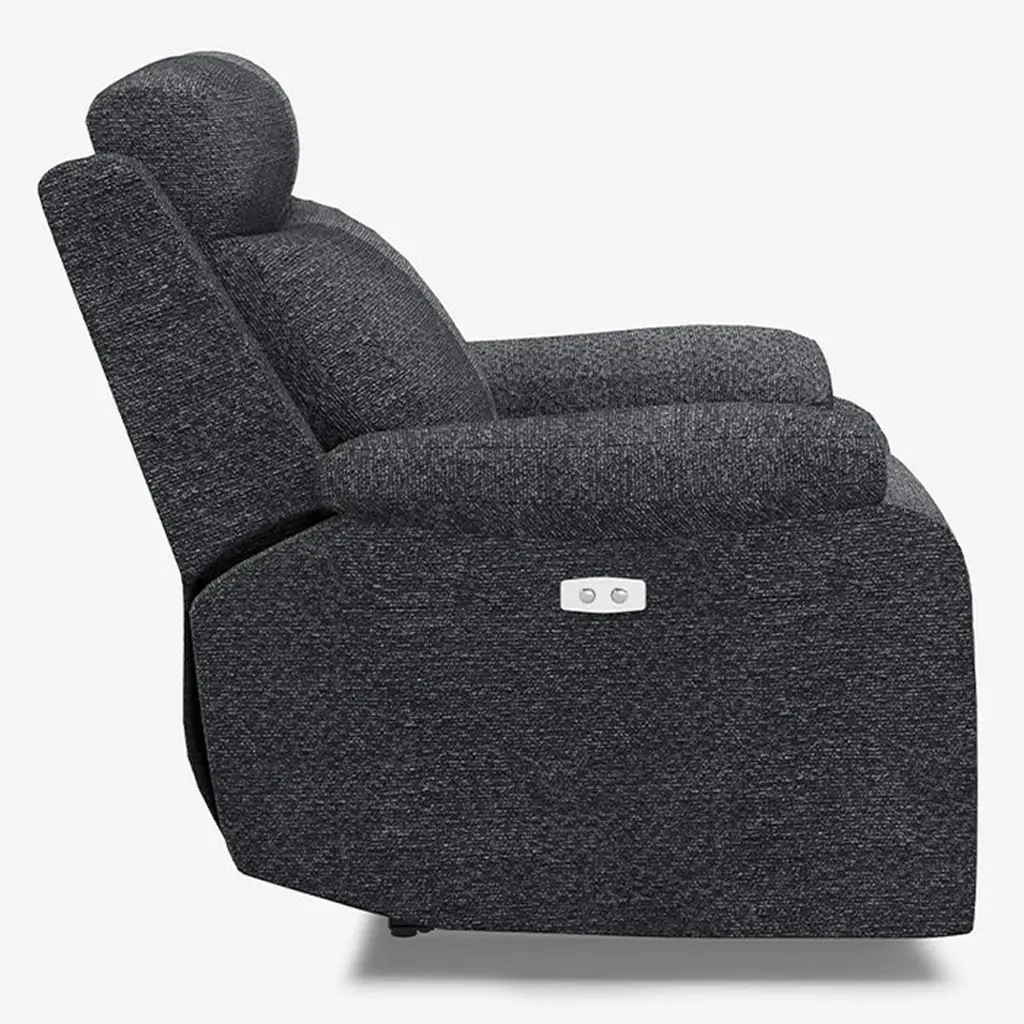 Belffin Modern Chenille Power Recliner - Dark Grey 02.webp