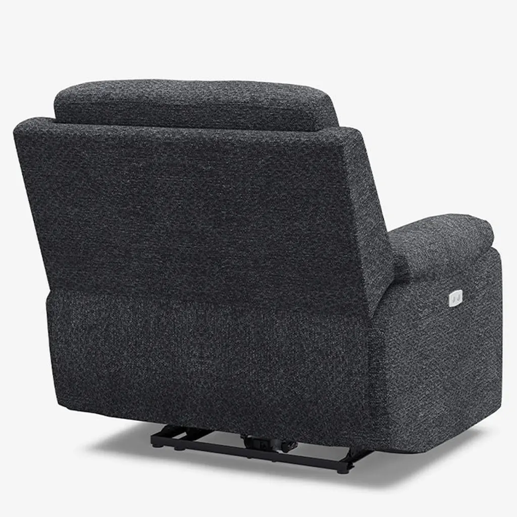 Belffin Modern Chenille Power Recliner - Dark Grey 03.webp