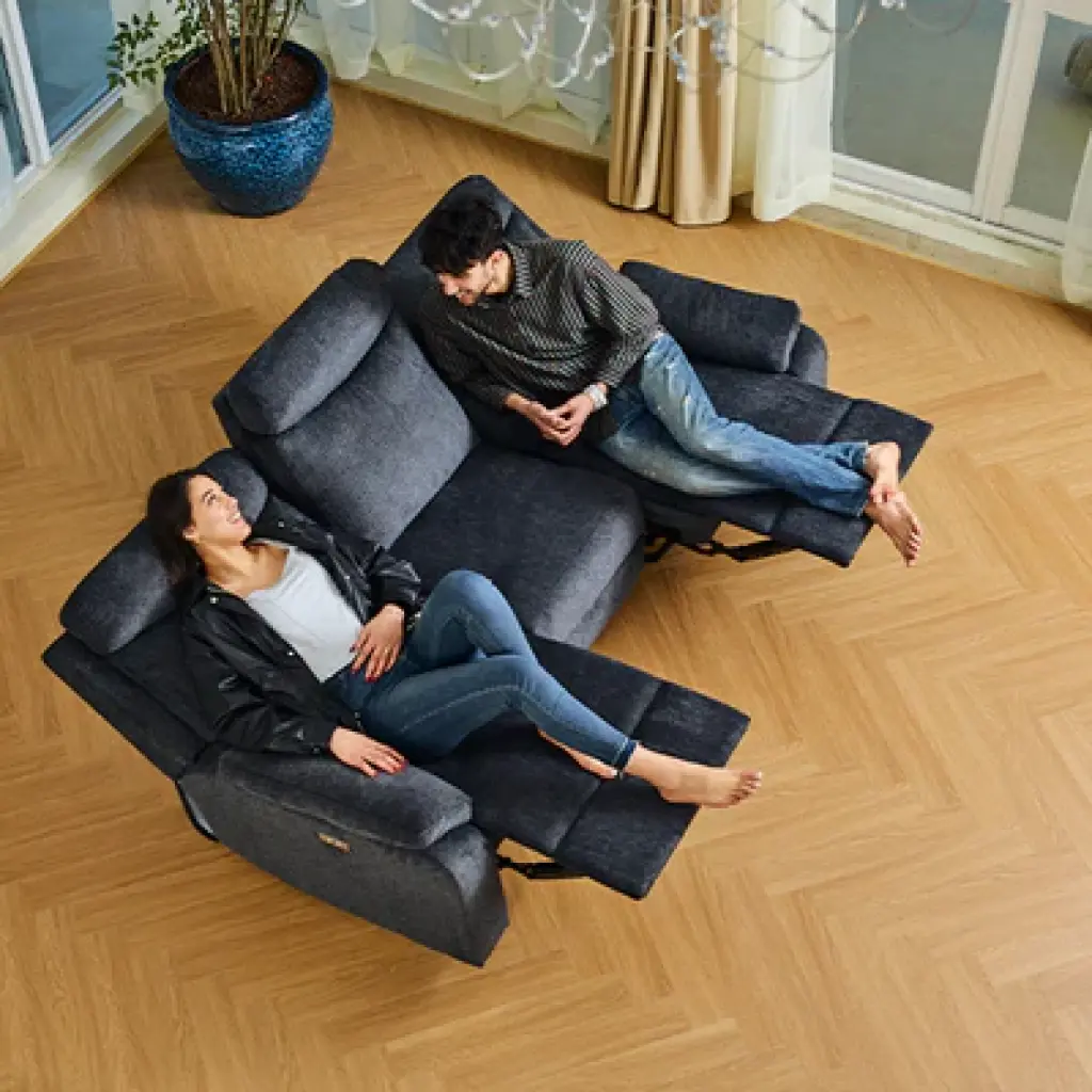 Belffin Modern Chenille Power Recliner - Dark Grey 08.webp