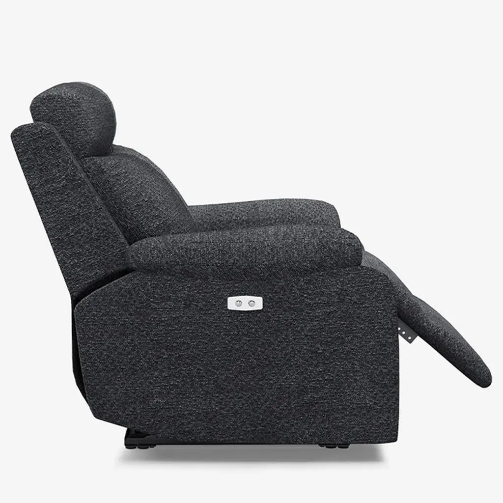 Belffin Modern Chenille Power Recliner - Dark Grey 05.webp