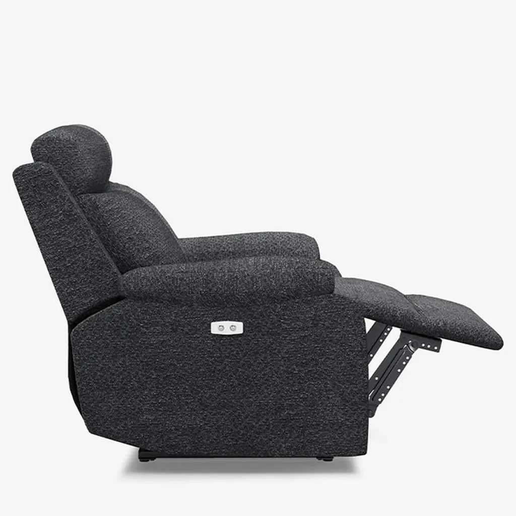 Belffin Modern Chenille Power Recliner - Dark Grey 06.webp