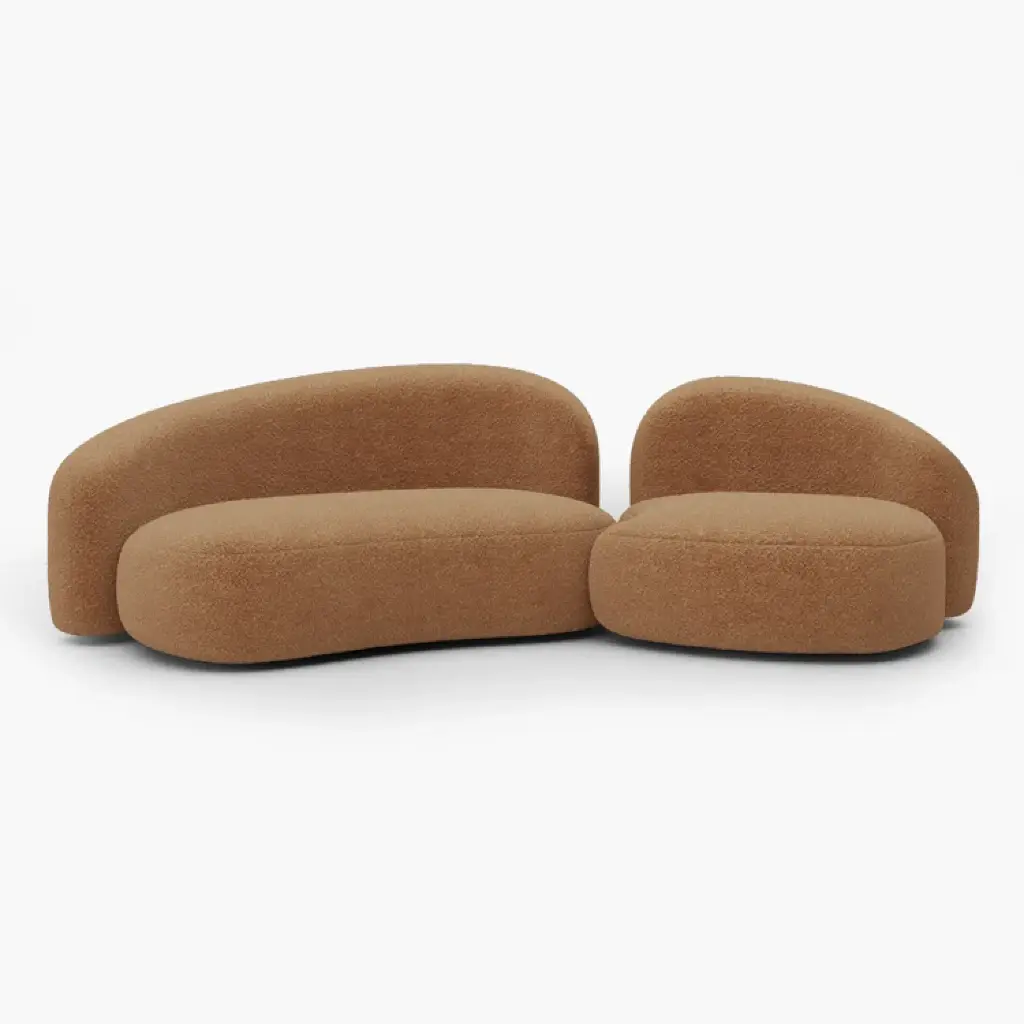 Modern Roots Wool-like Curved sofa (Wool Caramel)