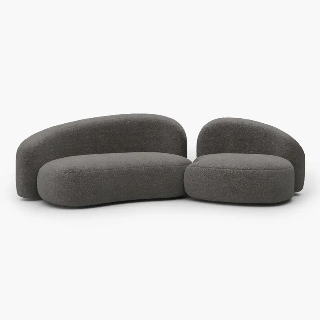 Modern Roots Wool-like Curved sofa (Wool Grey)