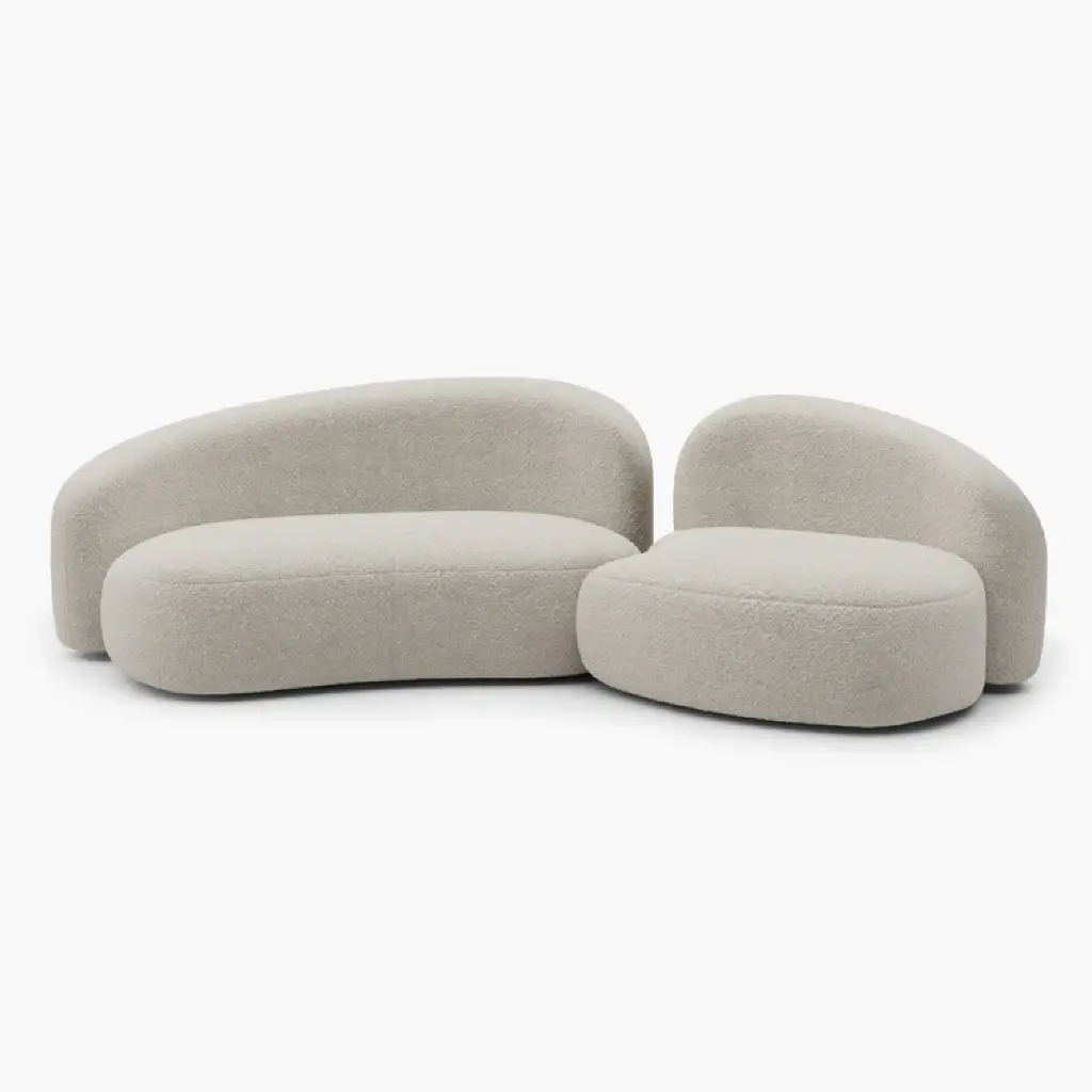 Modern Roots Wool-like Curved sofa (Wool White)