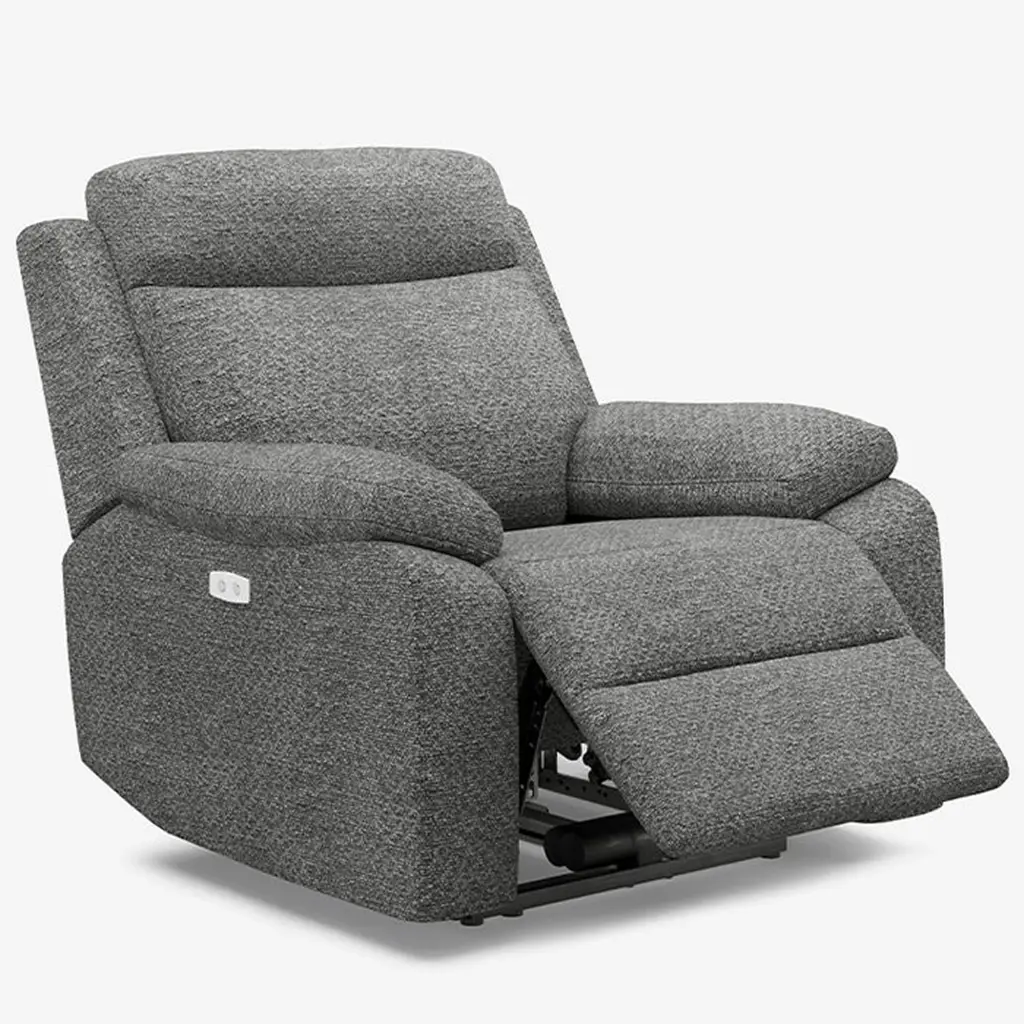 Modern Roots Chenille Power Recliner (Light Grey)