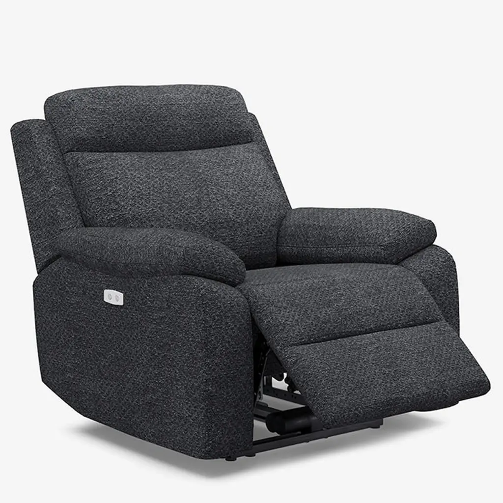 Modern Roots Chenille Power Recliner (Dark Grey)