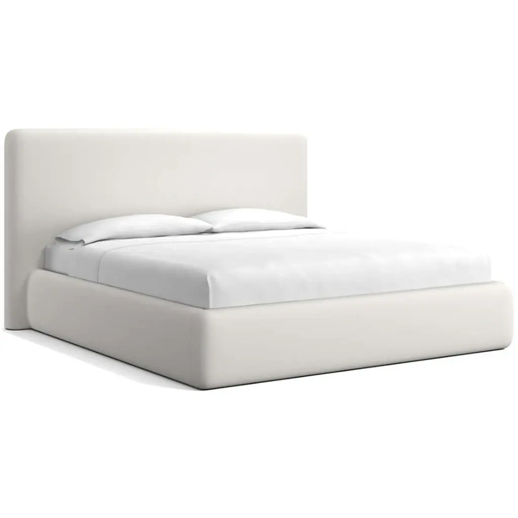 Linea Upholstered King Bed (White)