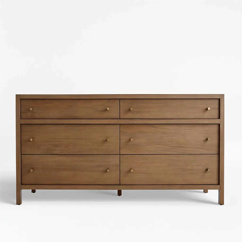 Rustic Aura Solid Wood 6-Drawer Dresser (Driftwood)