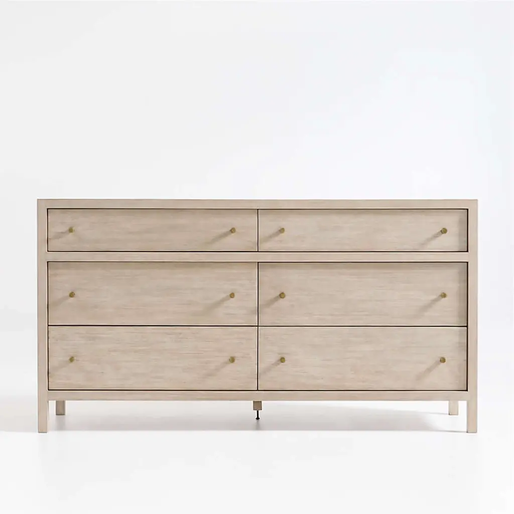 Rustic Aura Solid Wood 6-Drawer Dresser (Natural Wood)