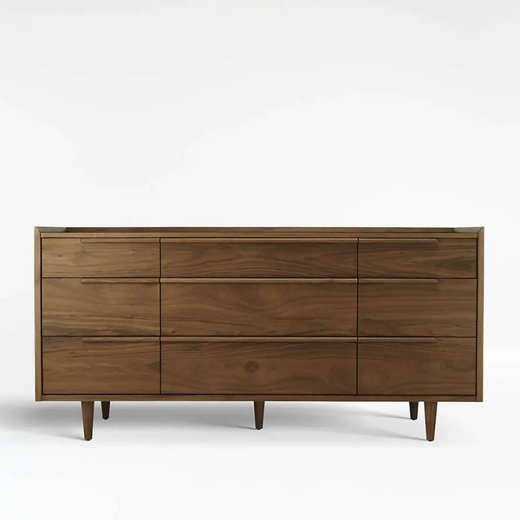 Modern Drawer Dresser (Walnut)