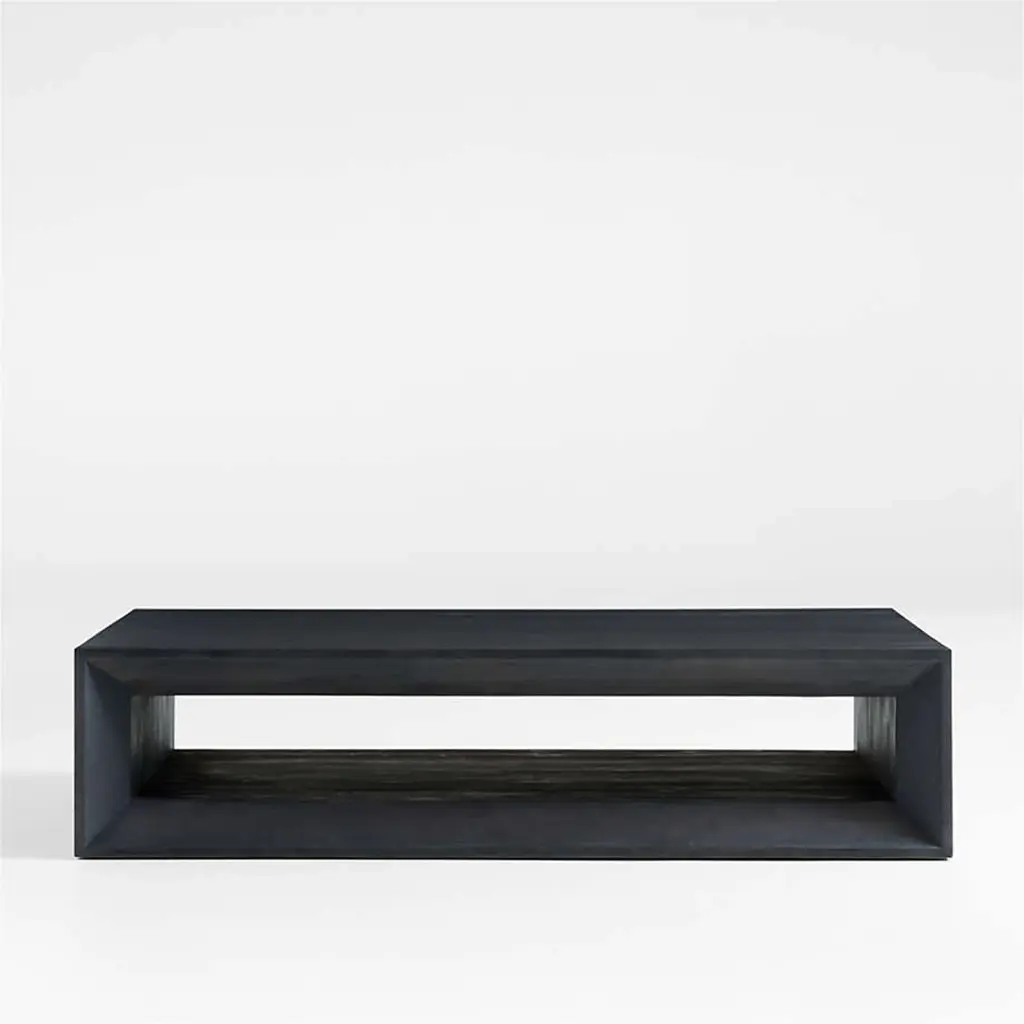 Vernon Rectangular Coffee Table with Shelf (Ebonized)